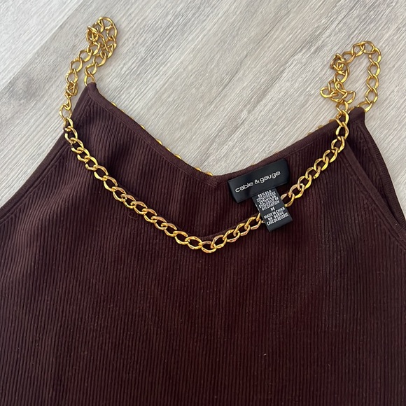 🍷free when budled🍷Gold chain top - Picture 2 of 2